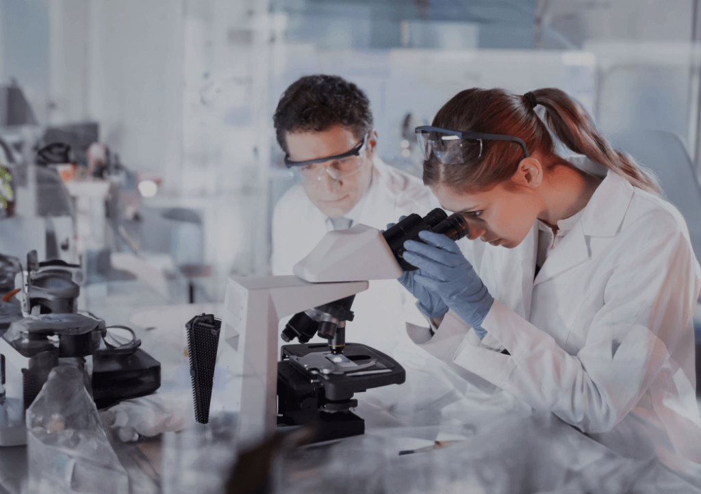 Woman and man in the laboratory